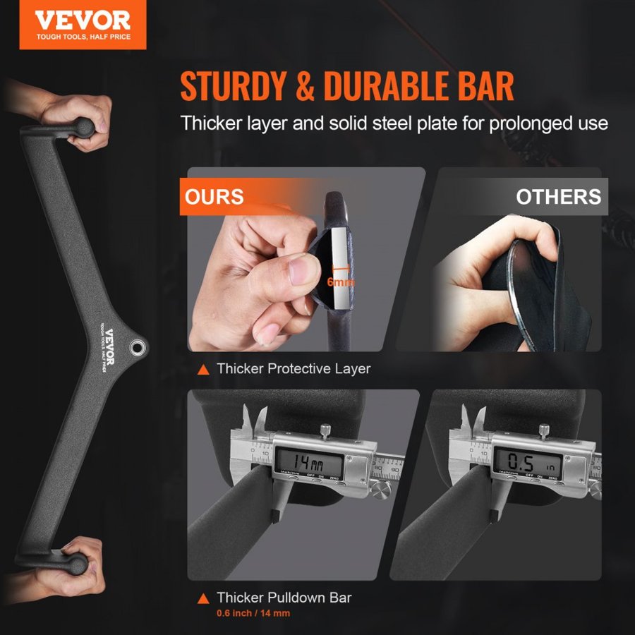 VEVOR Lat Pulldown Handle – Steel V-Bar, 1212 lbs Load