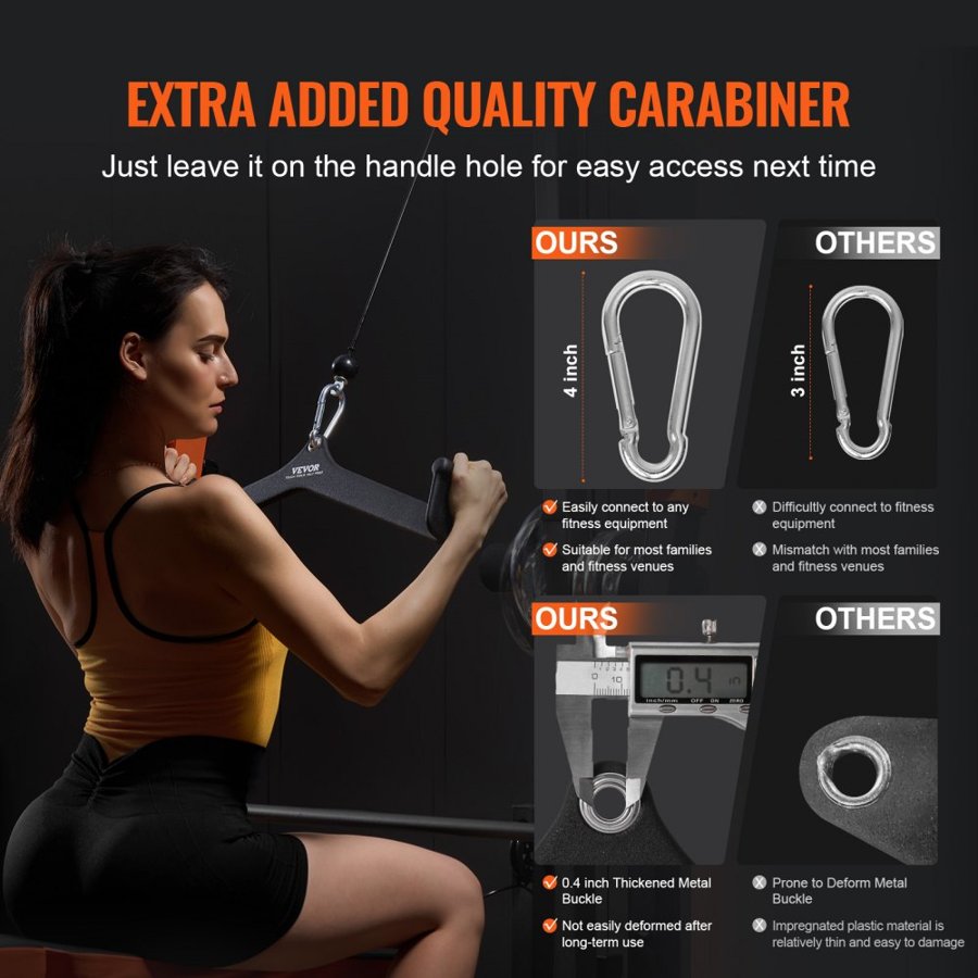 VEVOR Lat Pulldown Handle – Steel V-Bar, 1212 lbs Load