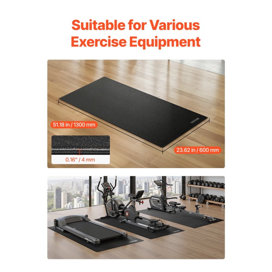 VEVOR Treadmill Floor Mat For Carpet – 23.62"x51.18"x0.16"