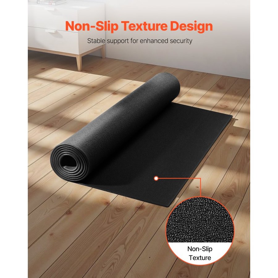 VEVOR Treadmill Mat for Carpet Floor, 6 mm Thick, 760x1525 mm Exercise Equipment Mat for Treadmills, Stationary, Recumbent Bikes, High Density PVC Floor Protector, Waterproof and Non-slip for Home Gym