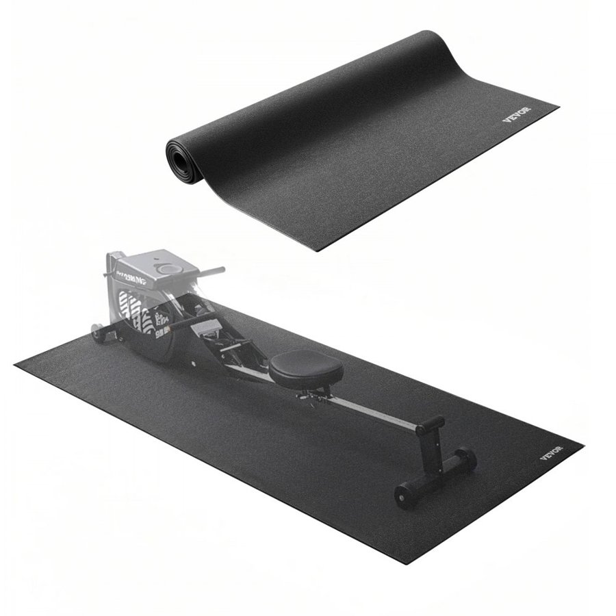 VEVOR Treadmill Mat for Carpet Floor, 6 mm Thick, 915x1820 mm Exercise Equipment Mat for Treadmills, Elliptical, Rowing Machine, High Density PVC Floor Protector, Waterproof and Non-slip for Home Gym