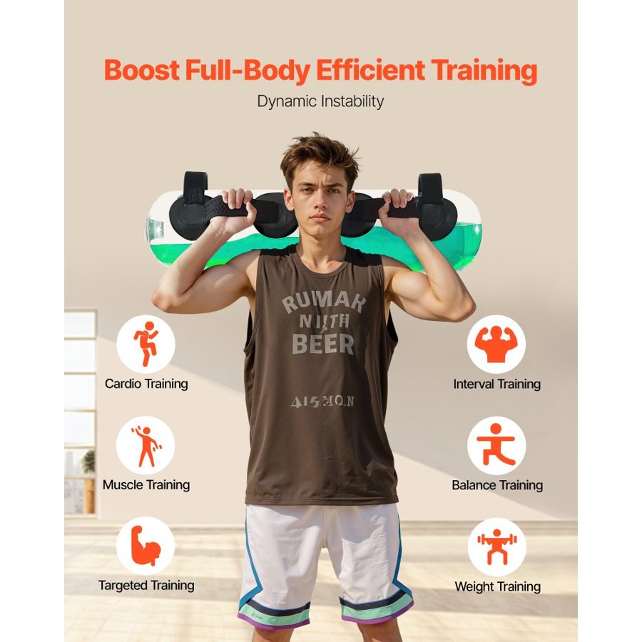 VEVOR Water Weights Aqua Bag, Large Aqua Bags for Workout, 22.68 kg Adjustable Portable Stability Fitness & Full Body Exercise Equipment, for Strength Core and Balance Training, Home Gym Exercise