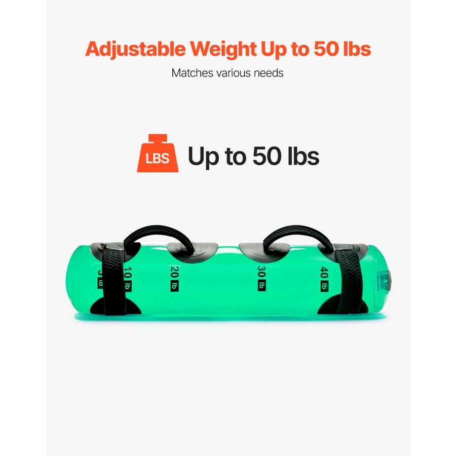 VEVOR Water Weights Aqua Bag, Large Aqua Bags for Workout, 22.68 kg Adjustable Portable Stability Fitness & Full Body Exercise Equipment, for Strength Core and Balance Training, Home Gym Exercise