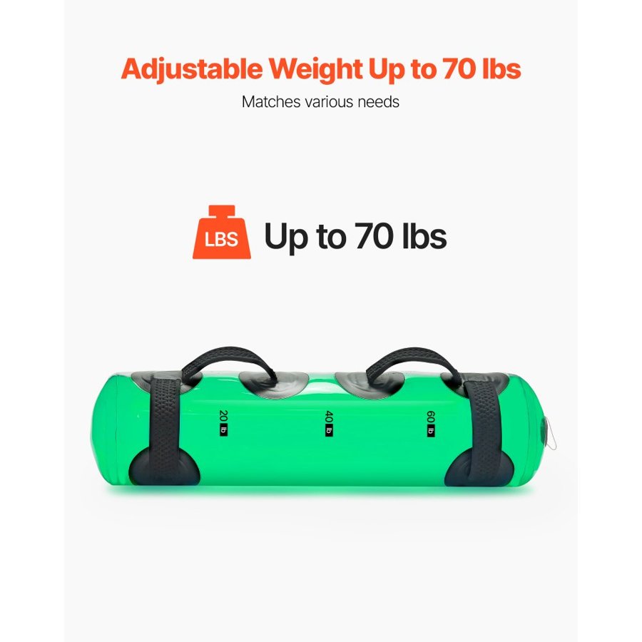 VEVOR Water Weights Aqua Bag, Large Aqua Bags for Workout, 31.75 kg Adjustable Portable Stability Fitness & Full Body Exercise Equipment, for Strength Core and Balance Training, Home Gym Exercise