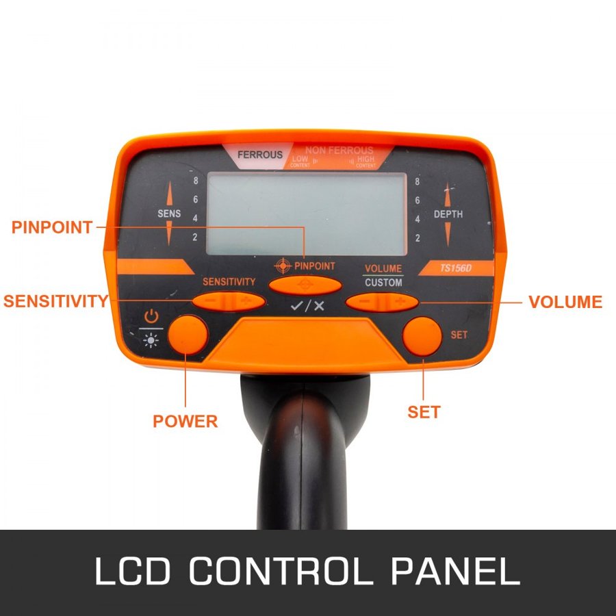 VEVOR Yellow Metal Detector 3010 Waterproof Disc Metal detectors Underwater Underground High Accuracy LCD Display Metal Detector for Adults and Children Headphone Automatic Detector