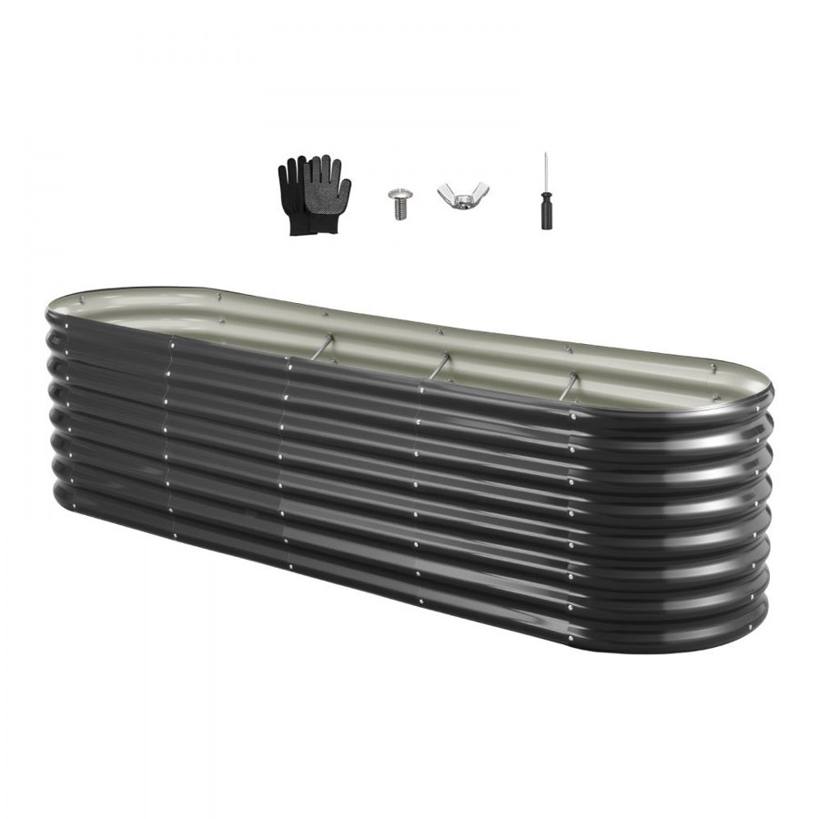 VEVOR Open Bottom Raised Garden Bed – 8x2x2ft, 0.4mm, 30.9lb