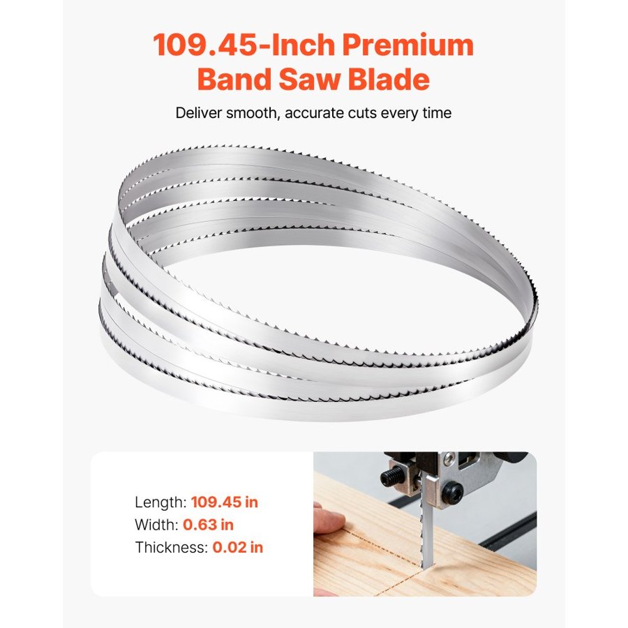 VEVOR Bandsaw Blades for Woodworking – 109.45″, 4 TPI Blade