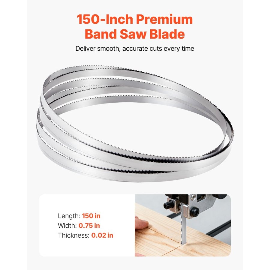 VEVOR 150 Inch Bandsaw Blade – 4 TPI, 18 HRC, 0.75 Inch