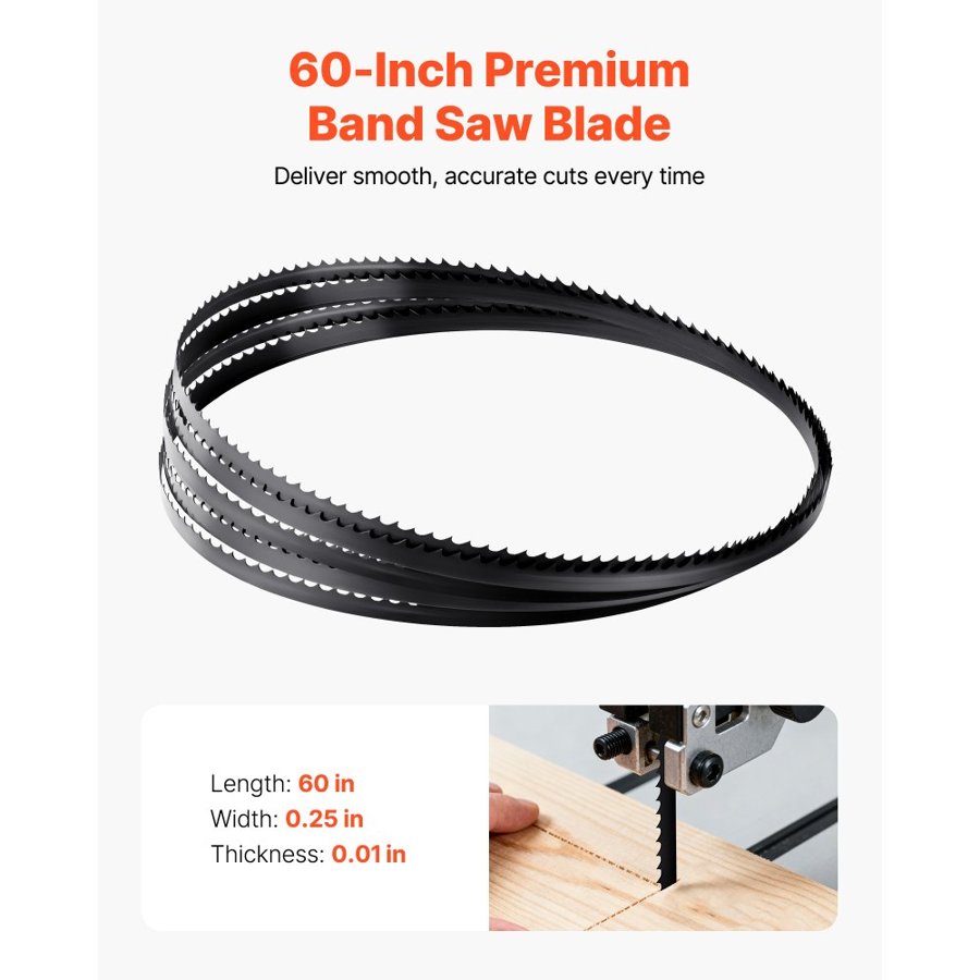 VEVOR 60 Inch Bandsaw Blade – 6 TPI, 0.25 in. Width