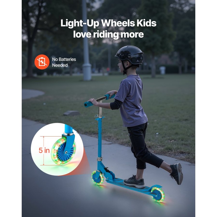 VEVOR Blue Kick Scooter – 2-Wheel, Ages 3+, 110 lbs