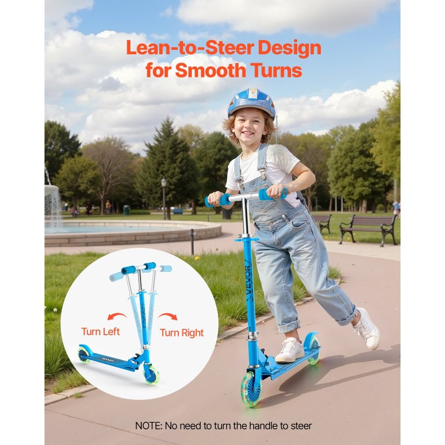 VEVOR Blue Kick Scooter – 2-Wheel, Ages 3+, 110 lbs