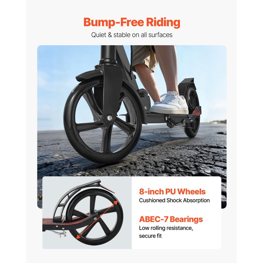 VEVOR Kids Scooter 2 Wheel – 220 lbs Capacity, 8 In Wheels