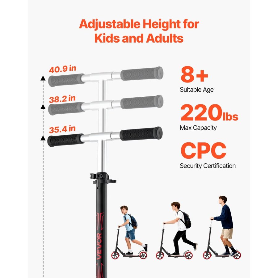 VEVOR Kids Kick Scooter – 220 lbs, 8-inch