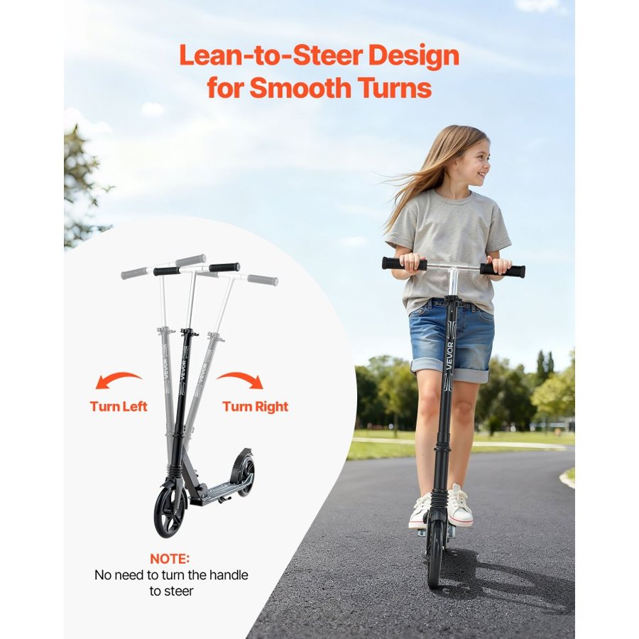 VEVOR Childrens 2 Wheel Scooter – Adjustable Height, 220 lbs