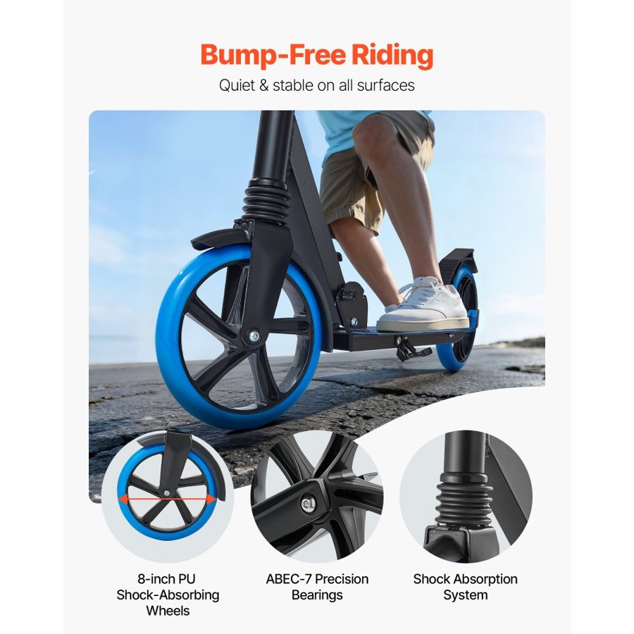 VEVOR 2 Wheel Scooter for Kids – 35.4, 38.2 Inches, 99.8 KG