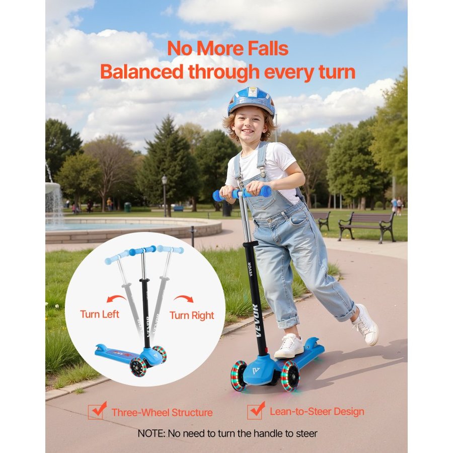 VEVOR Toddler 3 Wheel Scooter – Kids Ages 3+, 165 LBS