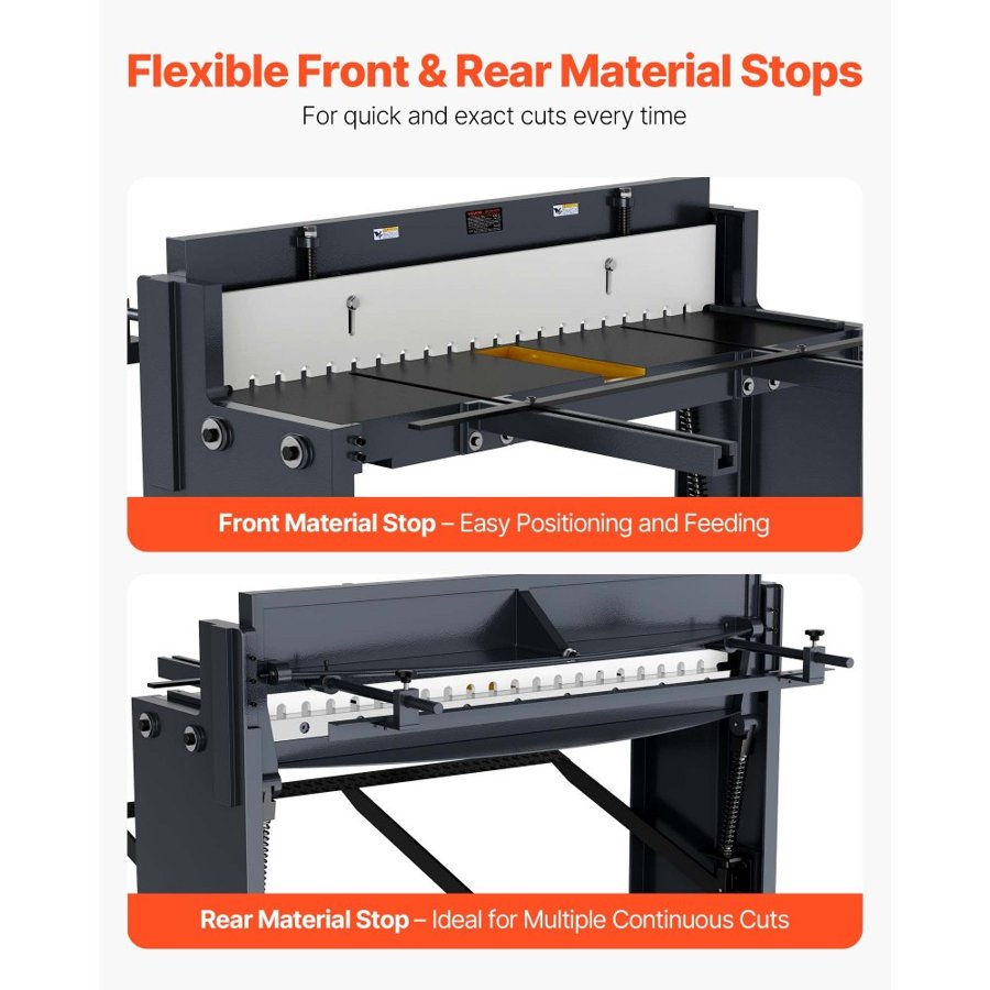 VEVOR Foot Stomp Sheet Metal Shear, 1320 mm Width Manual Floor Shear, with Soild Steel Frame, Adjustable Blade Gap, Material Stops, Foot-Pedal Control for Cutting Steel, Copper, Rebar, and Aluminum