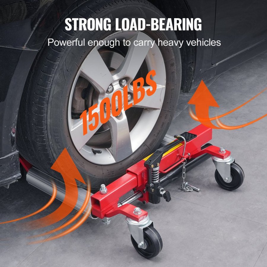 VEVOR Wheel Dolly, Max Capacity 1500 Lbs Car Dolly, Car Jack Dolly Lifter with 360° Rotatable Wheels, Heavy Duty Vehicle Positioning Hydraulic Tire Jack, for Vehicle Car Auto Repair Moving