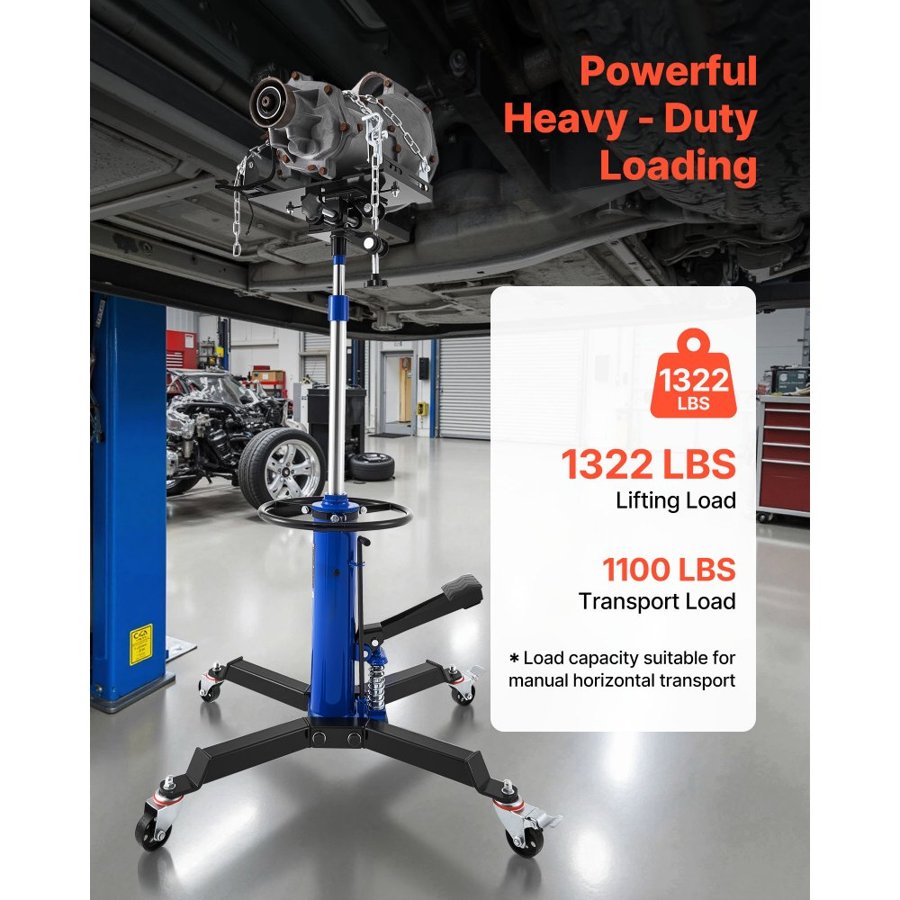 VEVOR Telescopic Transmission Jack – 1322 Lbs, 34.6–69.3 In