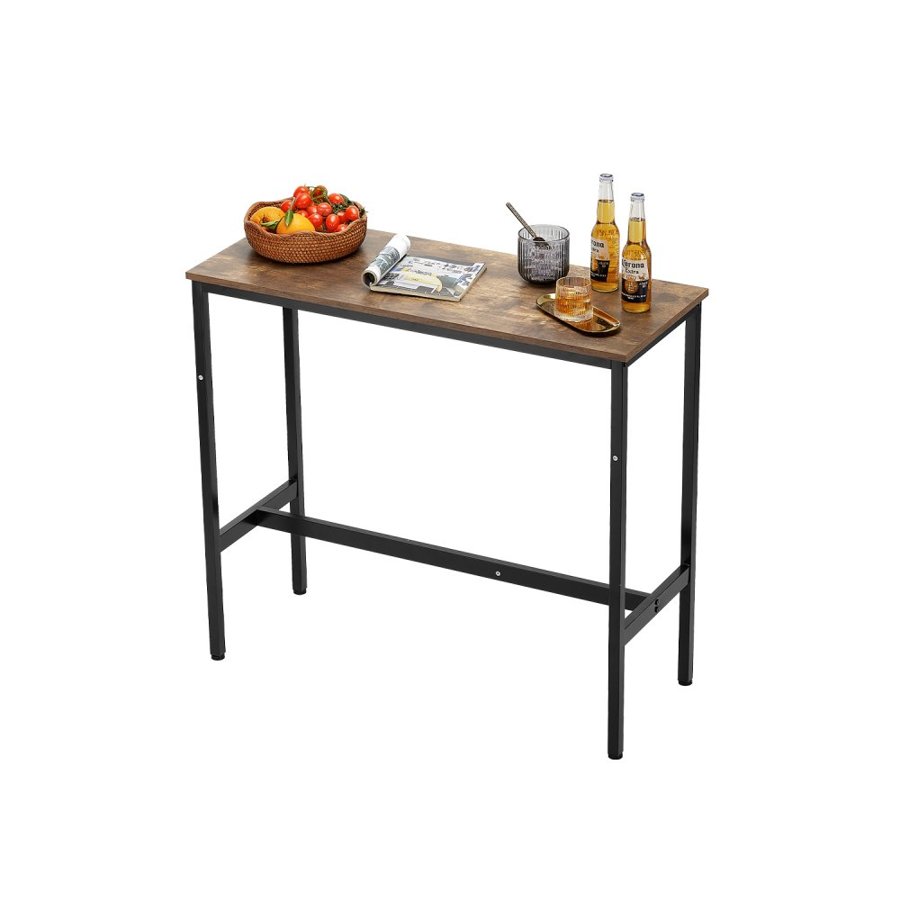 VEVOR Narrow Long Bar Table – 39x16x35.5 in., Metal Frame