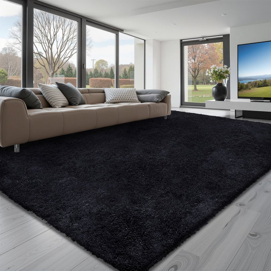 VEVOR 8 x 10 Black Area Rug – 1.38 in. / 35 mm Thick Pile