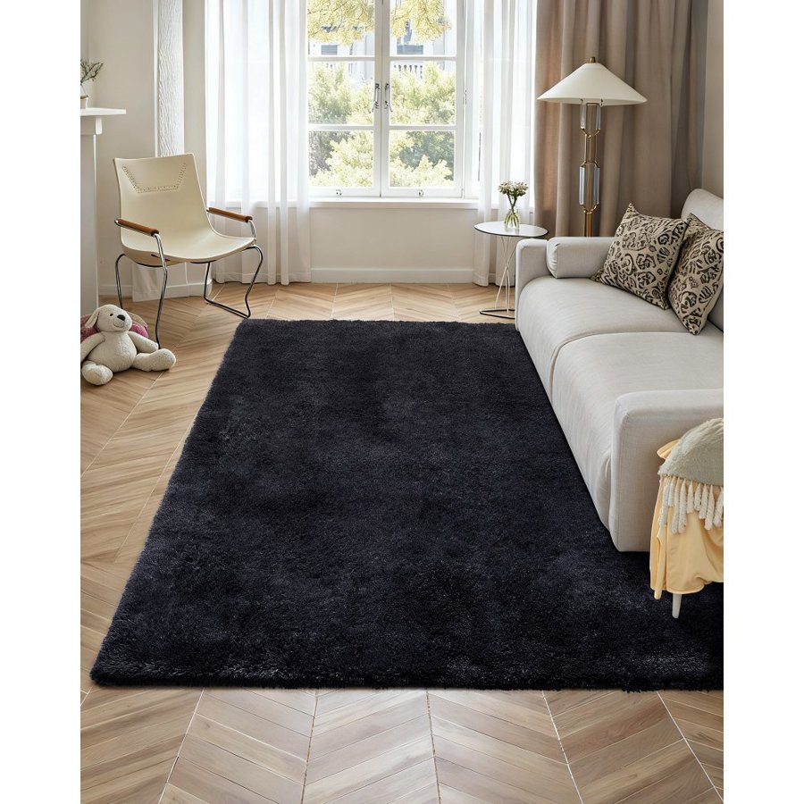 VEVOR 8 x 10 Black Area Rug – 1.38 in. / 35 mm Thick Pile