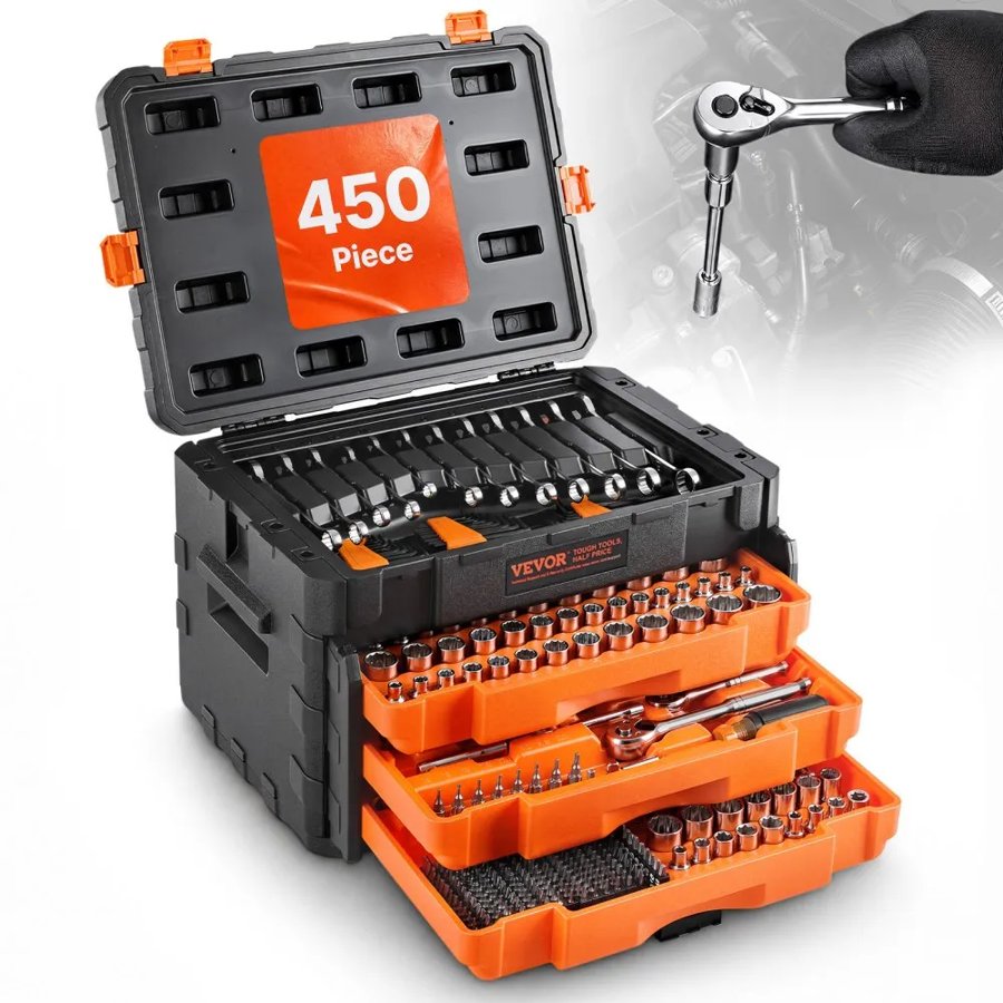 VEVOR 450 Piece Mechanics Tool Set – CR-V, 95-3017 in-lb