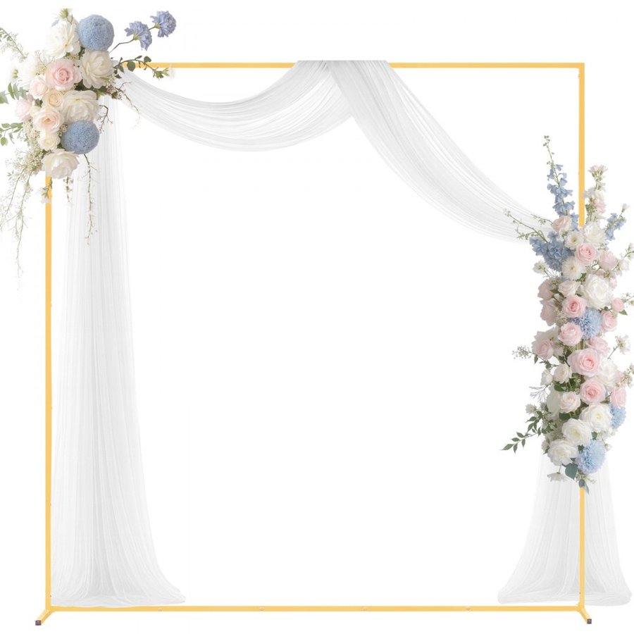 VEVOR Gold Metal Arch Backdrop – 6.6 x 6.6 FT, 0.71 x 0.71