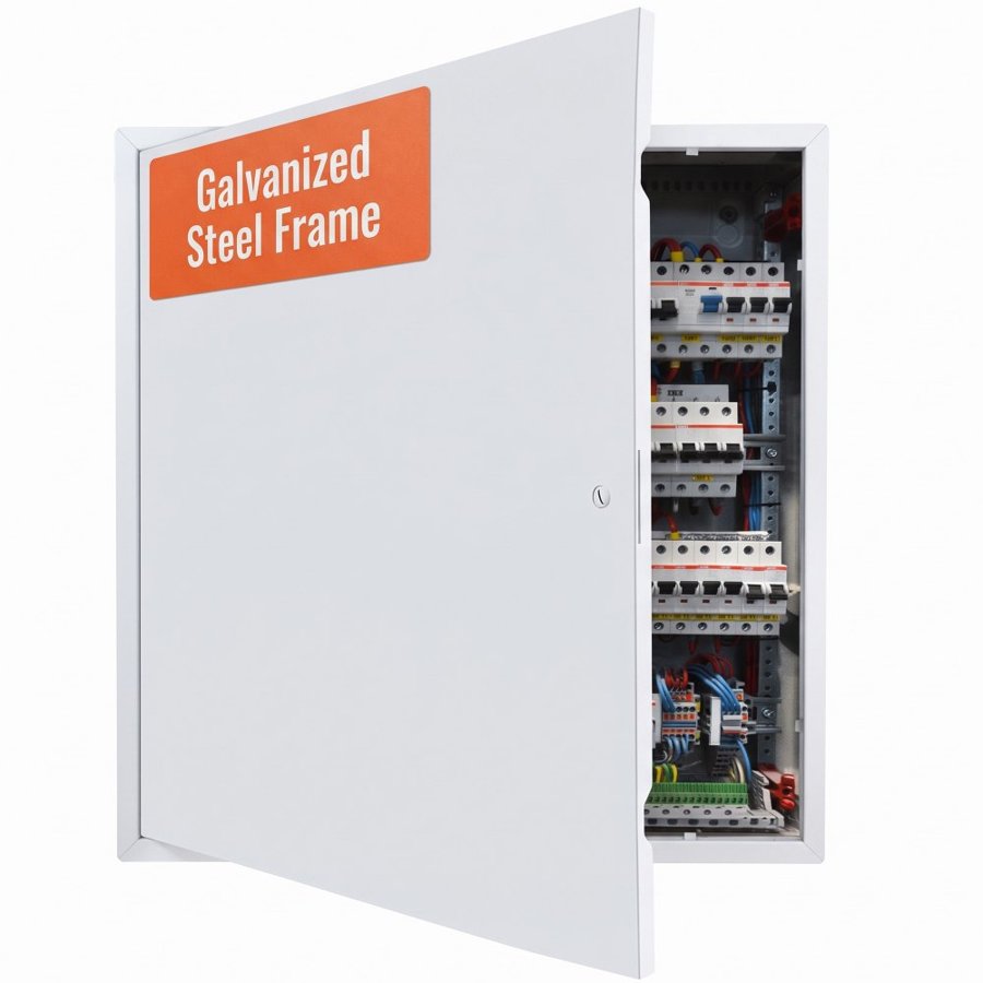 VEVOR Access Panel for Drywall, 64x64 cm Galvanized Steel Access Door, Easy Install Hinged Service Panel with Screwdriver Latch, for Ceiling Plumbing Electrical, 62x62 cm Cutout Size White