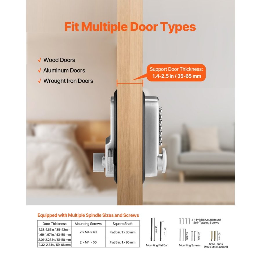VEVOR Mechanical Door Lock Keypad – 14 Key, 1.4 to 2.5 Inch