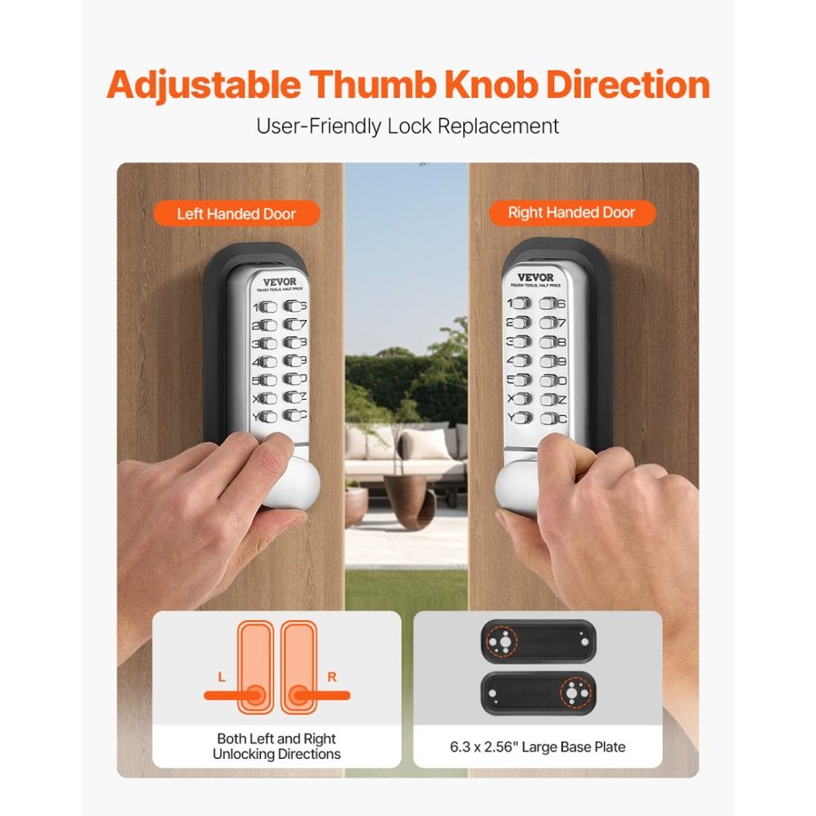 VEVOR Mechanical Door Lock Keypad – 14 Key, 1.4 to 2.5 Inch