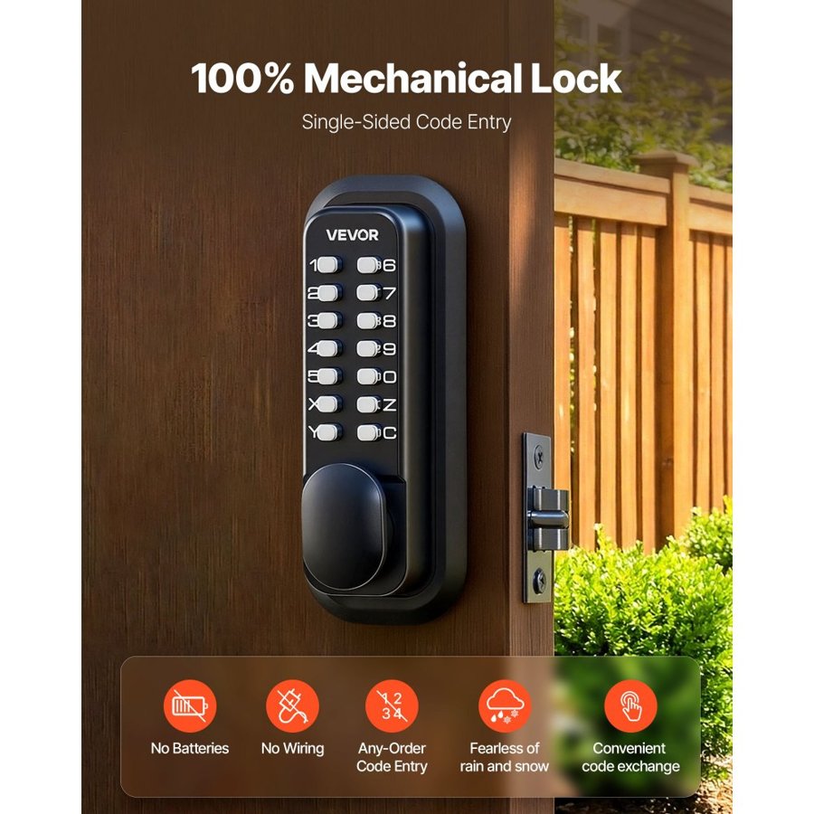 VEVOR Mechanical Combination Door Lock – 4-7 Digits Codes