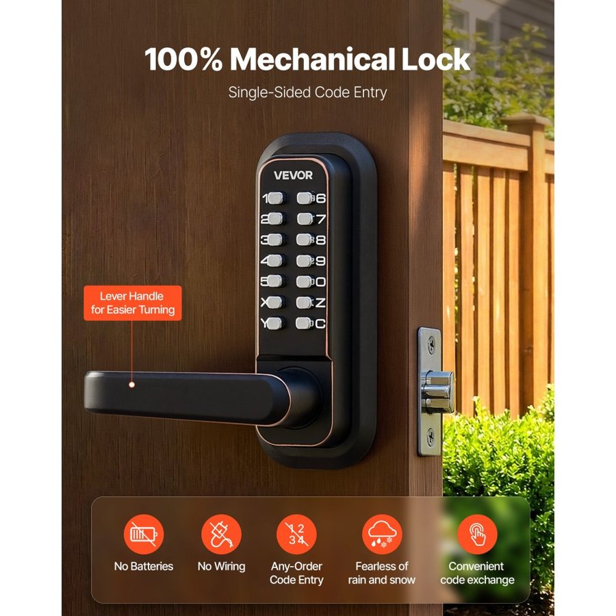 VEVOR Mechanical Keyless Entry Door Locks – 4-7 Digit, Auto