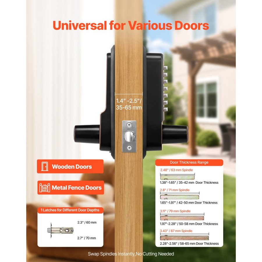 VEVOR Mechanical Keyless Entry Door Locks – 4-7 Digit, Auto