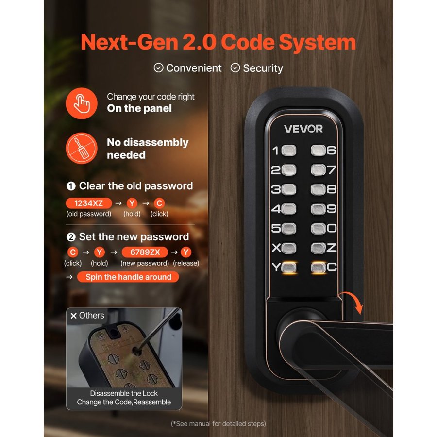 VEVOR Mechanical Keyless Entry Door Locks – 4-7 Digit, Auto