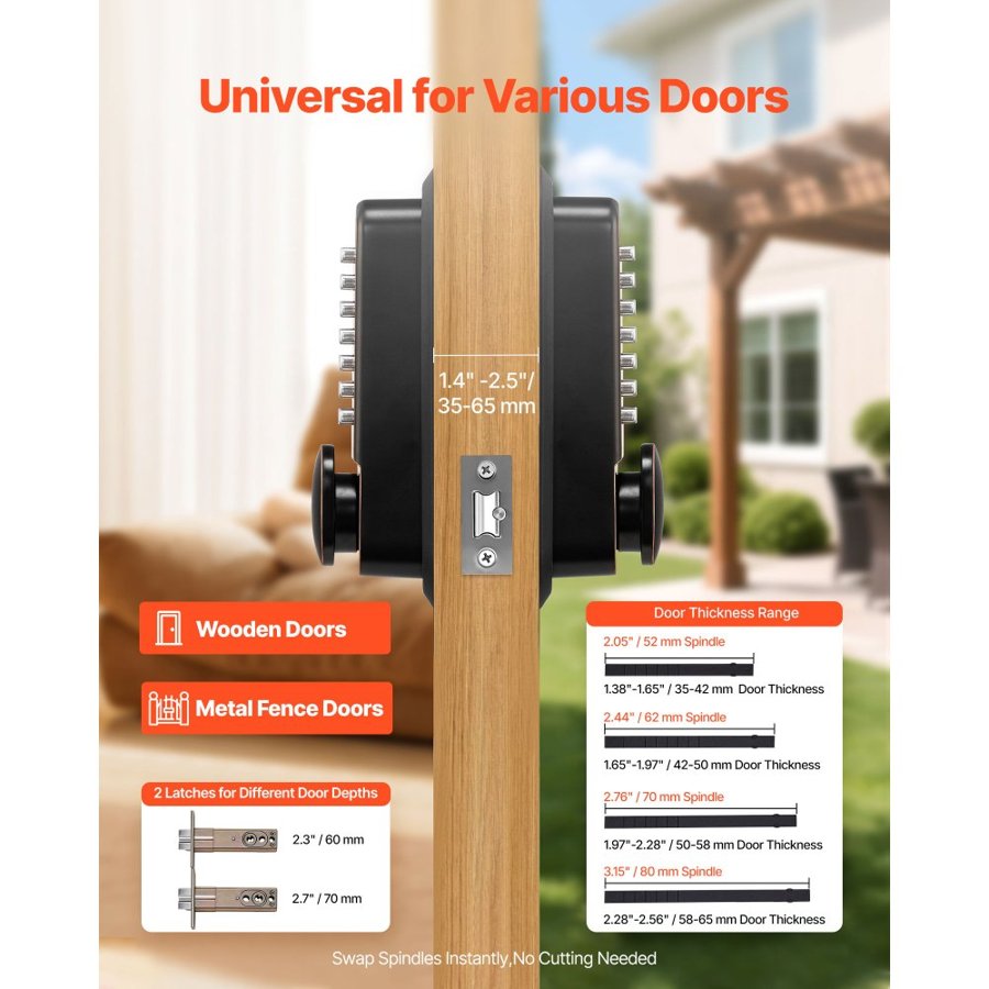 VEVOR Mechanical Keyless Door Lock – 4-7 Digits, 2.0 Code