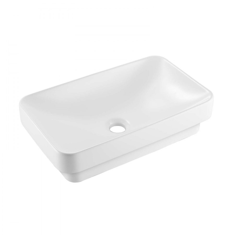 VEVOR Semi Recessed Lavatory Sink – 19.3"x12", White Ceramic
