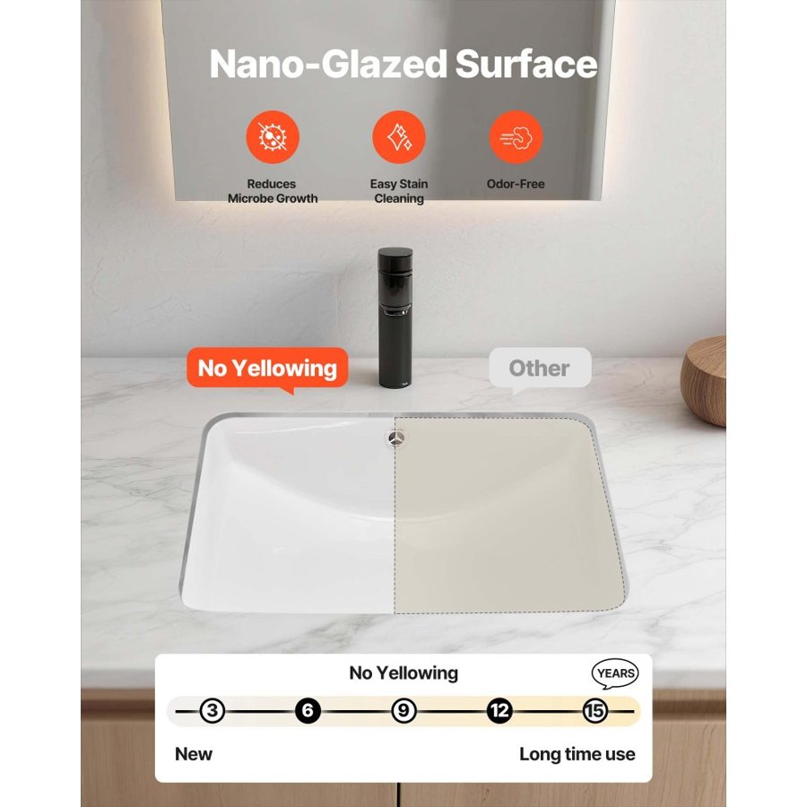 VEVOR Undermount Rectangle Sink – 20.87 x 14.76 Inch