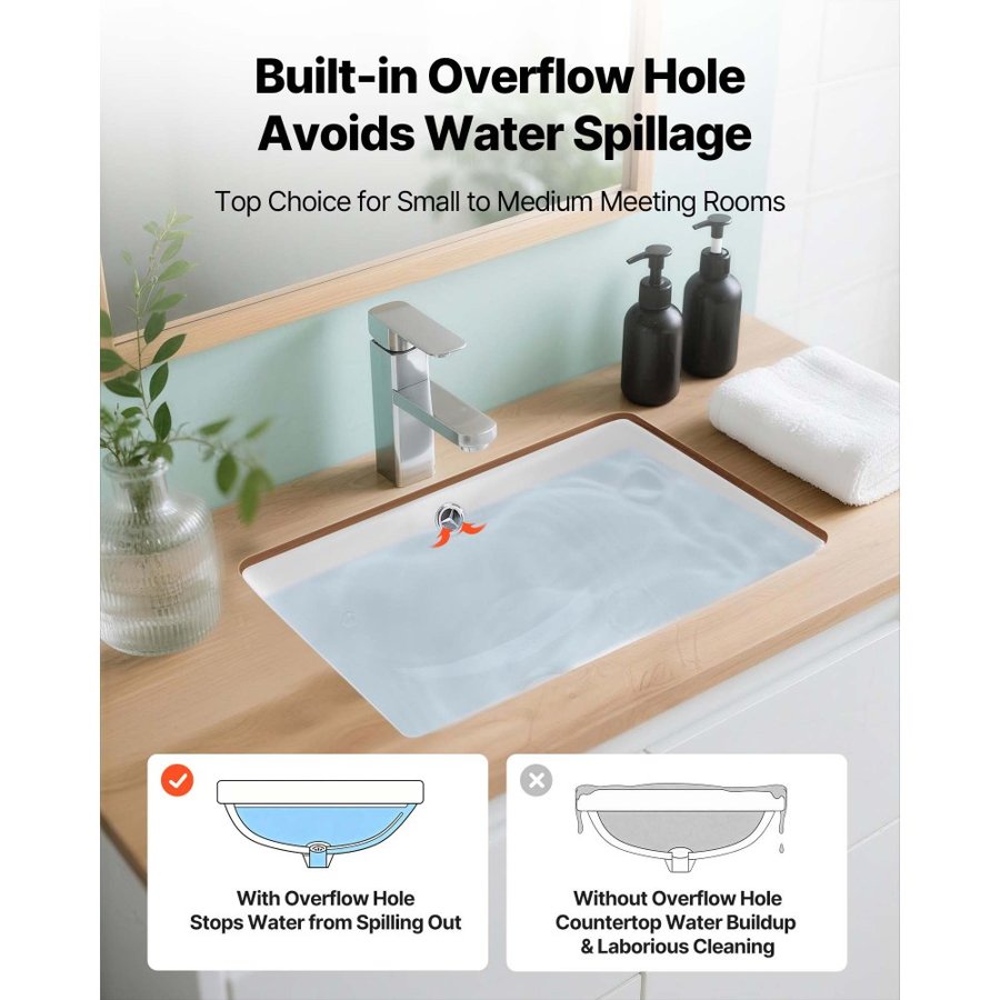 VEVOR White Vessel Bowl Sink – 18.11 x 12.99 x 7.28 in.