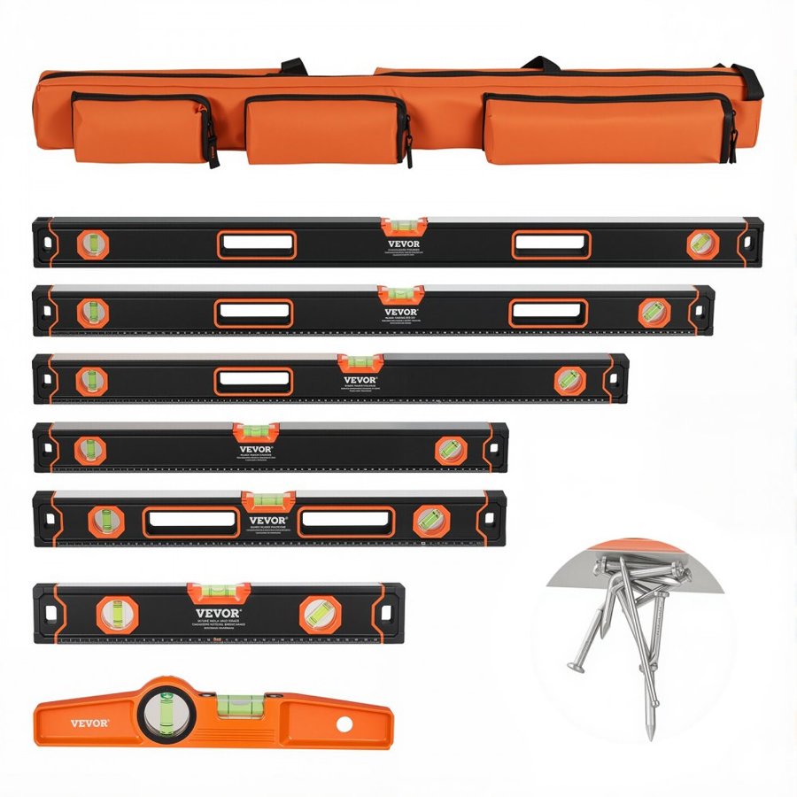 VEVOR Levels Set – 6 Torpedo Levels, 10-78" Aluminum Alloy