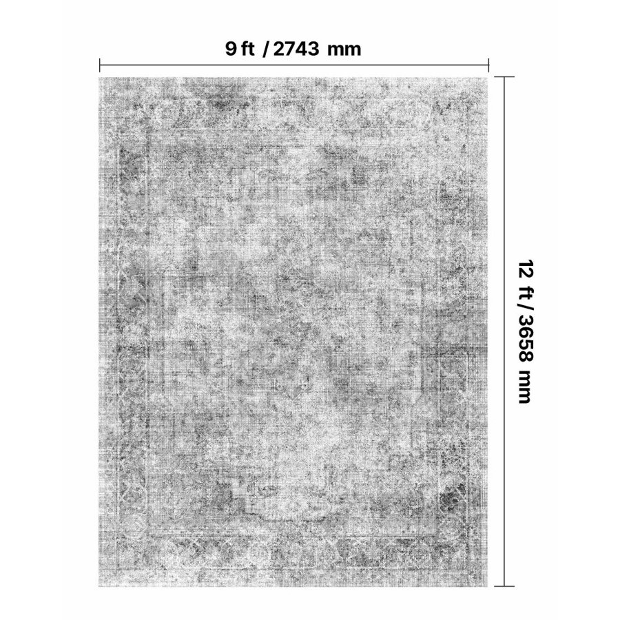 VEVOR 9ft x 12ft Rug - 6mm Thick, 25.13 Lbs, Non-Slip