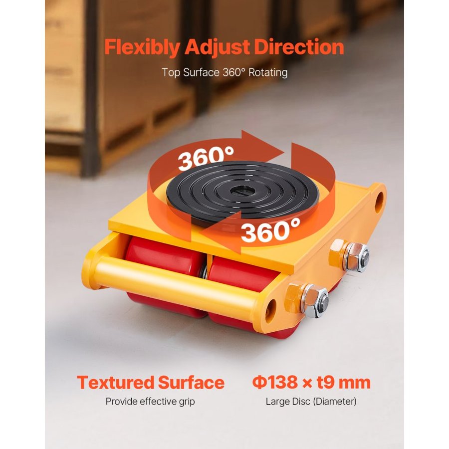 VEVOR Machinery Moving Skate - 6T, 13228 Lbs, Steel Dolly