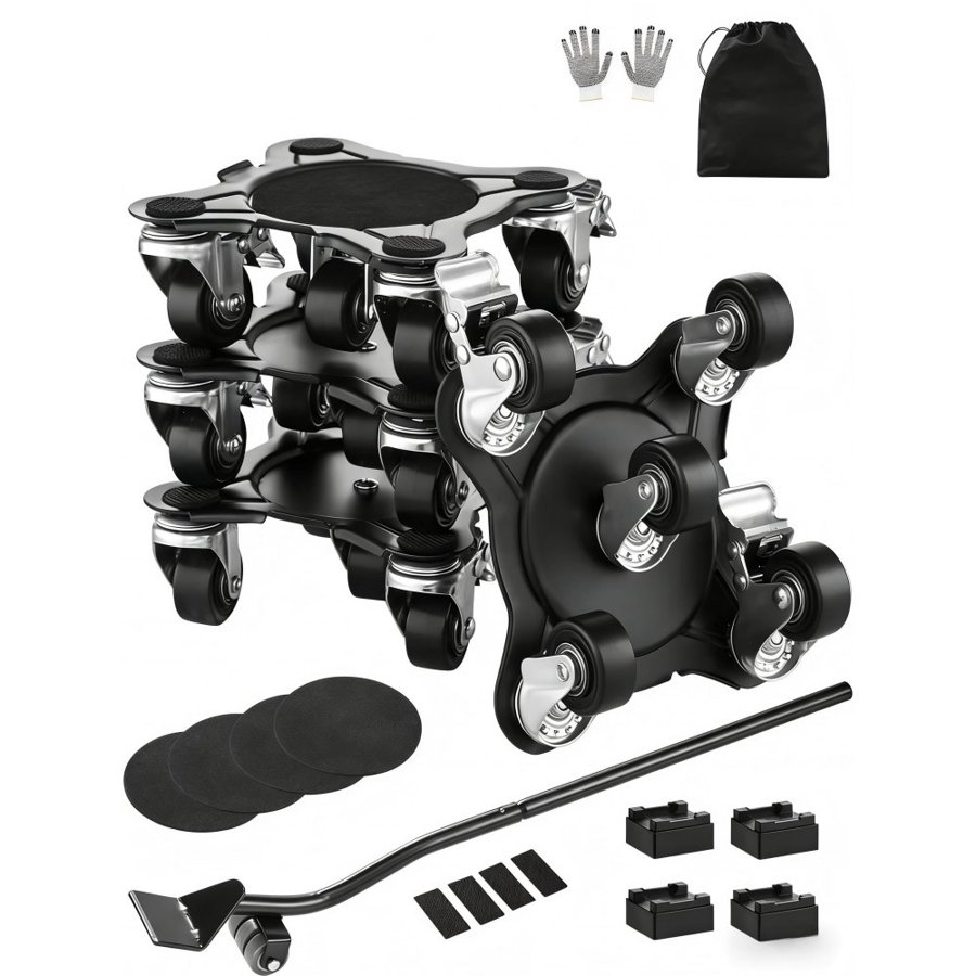 VEVOR Furniture Dolly, Maximum Load 1200 lbs, Heavy Duty Furniture Movers with 5 360° Rotation Wheels, Carbon Steel Panel, Furniture Lift Slider Tool Set for Appliances, Sofa, Fridge, Washing Machine