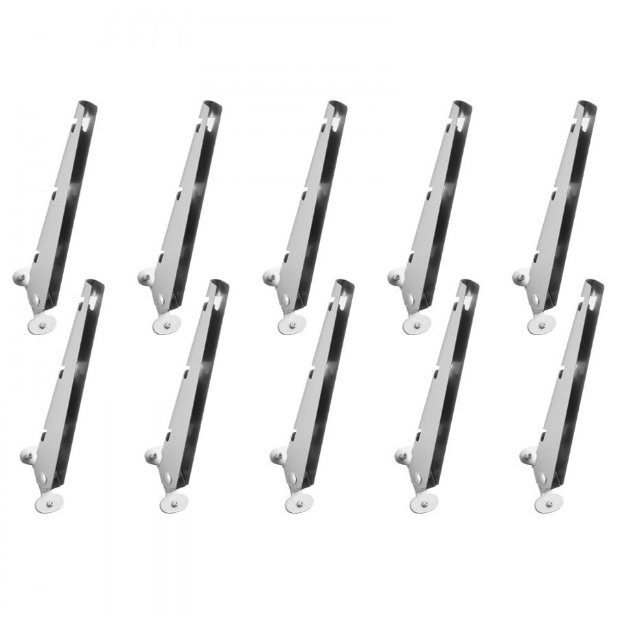 VEVOR Barbed Wire Arm, 10 Packs 310 mm Fence Post Extender, Flat or Surface Mounted, Galvanized Steel Fence Height Extender, Protect Privacy and Prevent Pets Jumping Off, for Outdoor Wood Concrete Fences