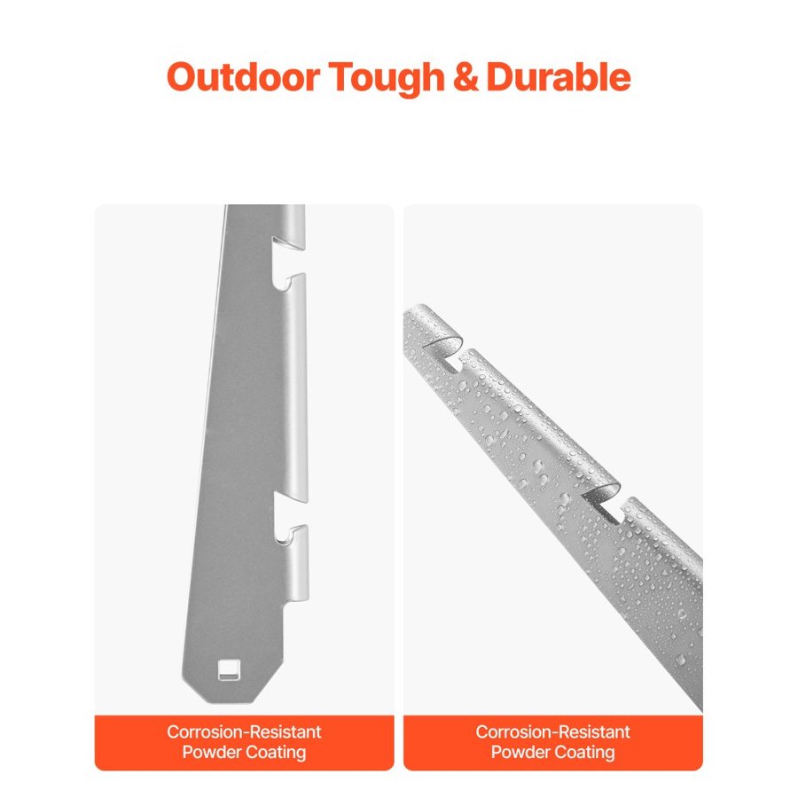VEVOR Barbed Wire Arm, 10 Packs 310 mm Fence Post Extender, Flat or Surface Mounted, Galvanized Steel Fence Height Extender, Protect Privacy and Prevent Pets Jumping Off, for Outdoor Wood Concrete Fences