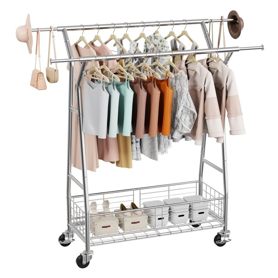 VEVOR Garment Clothing Rack – 330 LBS, 42.1 to 65.3 Inch
