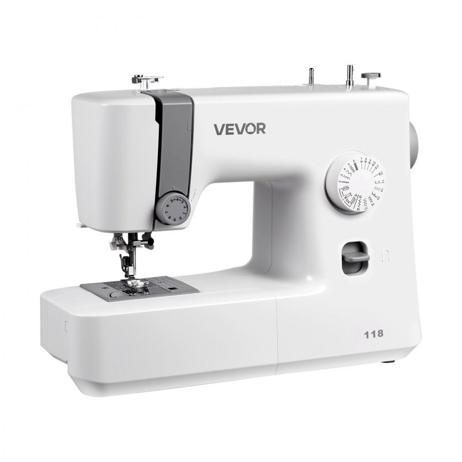 VEVOR Sewing Machine, 18 Stitch Applications, with LED Light and Foot Pedal, Simple Dial Control, Interior Metal Frame, Lightweight and Portable Beginner Sewing Machine for Adults Crafts and Mending