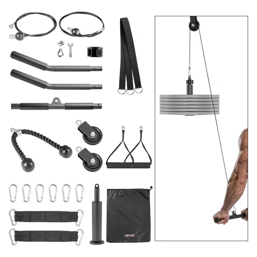 VEVOR Gym Pulley System – 2 PCS, 330 lbs, LAT & Lift Cables