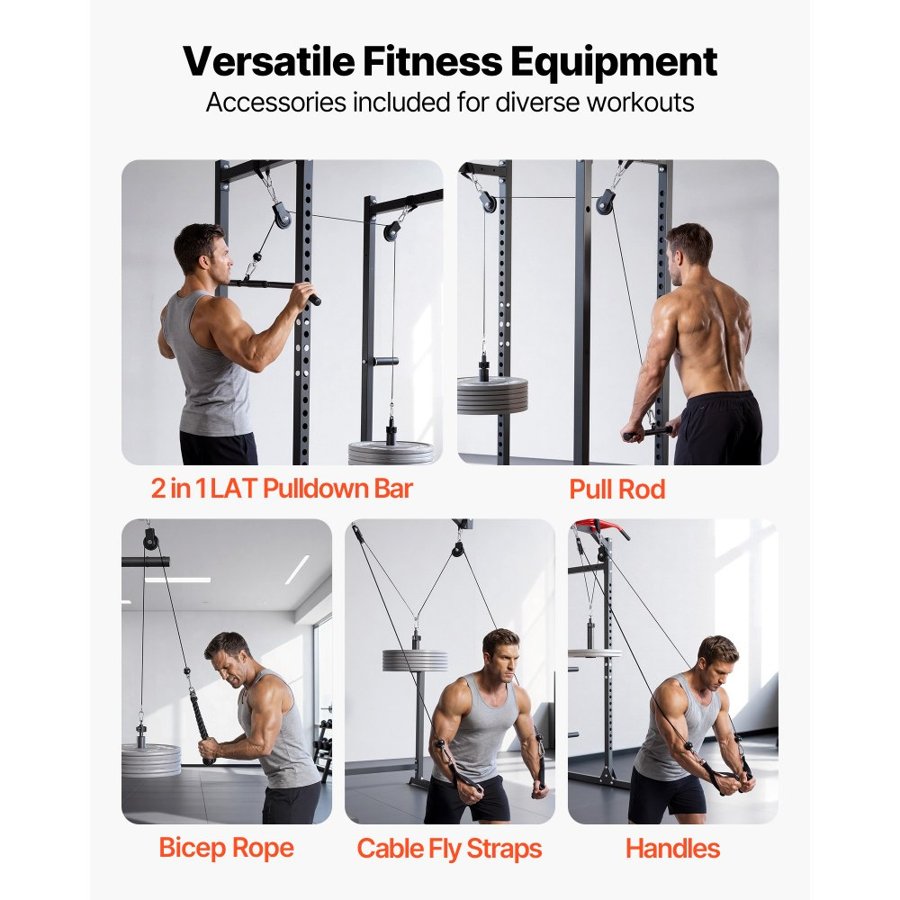 VEVOR Gym Pulley System – 2 PCS, 330 lbs, LAT & Lift Cables