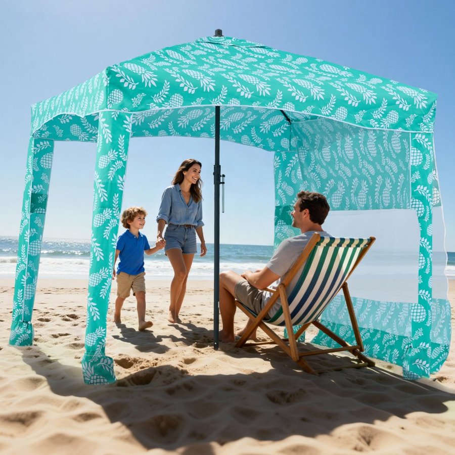 VEVOR Cabana Beach Tent – 6x6ft, UPF 50+, 140g/m², 10.2lbs